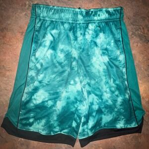 DSG Boy's  Basketball Shorts, Large, Tie-Dye Teal Mesh